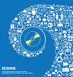 Cd DVD compact disk blue ray sign symbol Nice set vector image