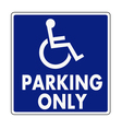Handicapped parking sign vector image