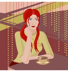 Girl with a coffee cup vector image
