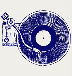 Record player vinyl record vector image