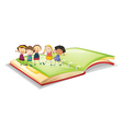 Kids and book vector image