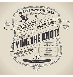 Vintage calligraphic wedding invitation vector image