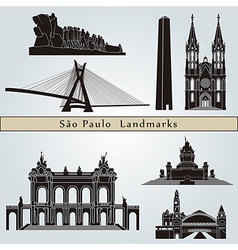 Sao Paulo landmarks and monuments vector image