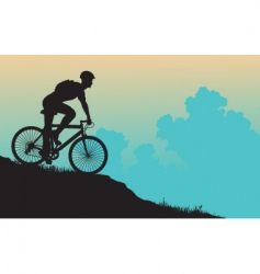Mountain biker vector image