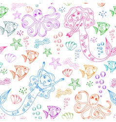 Sea life pattern vector image