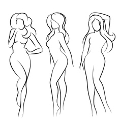 Naked woman silhouette Naked woman silhouette vector image