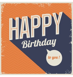 Vintage retro happy birthday card vector image