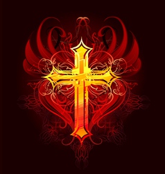 Cross painted with paint vector image