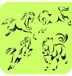 Light Horses - set Vinyl-ready vector image
