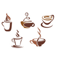 Coffee and tea symbols and icons vector image