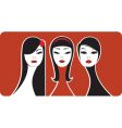 Three beauties vector image