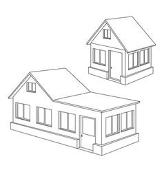 Apartment house contour vector image