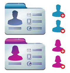 Female and male profile for social media - vector image