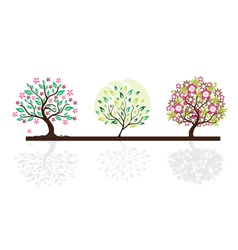 Set of abstract trees vector image