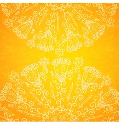 Vintage ethnic ornament orange background vector image
