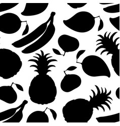 Fruits silhouette seamless pattern Fruits silhouette seamless pattern vector image
