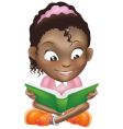 Girl reading book vector image