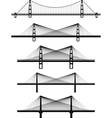 Metal cable suspension bridges vector image
