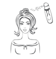 Women in hairdressing salon -doodle vector image