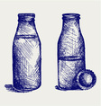 Milk bottle vector image