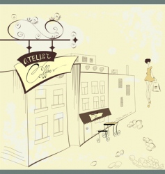 Street cafe vector image