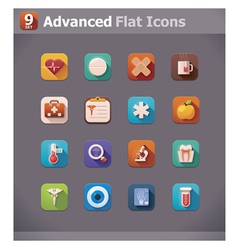 Flat medicine icons vector image