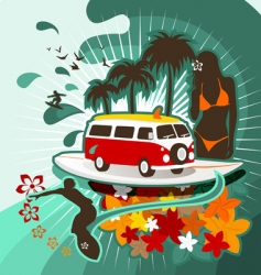 Surfing camper vector image