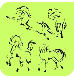 Light Horses - set Vinyl-ready vector image
