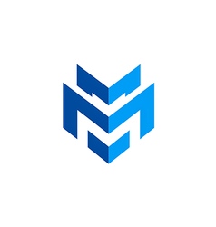 Abstract shape letter M technology logo vector image