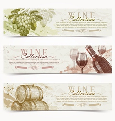 Wine and winemaking grunge vintage banners vector image