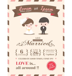 Wedding invitation card template vector image