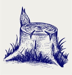 Old tree stump vector image