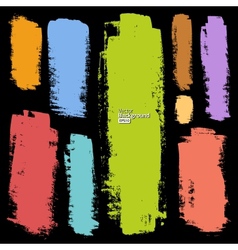 Set of grunge colorful brush strokes vector image