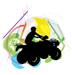 Sportsman riding quad bike vector image