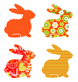 Abstract floral bunnies vector image