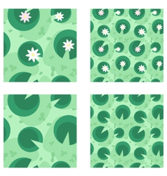 Lily in a green swamp seamless pattern vector image