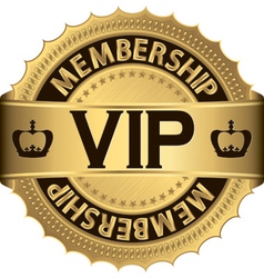 Vip membership golden label vector image