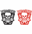 Skull and pistons vector image
