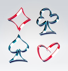 Playing gambling cards symbols vector image