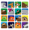 Wildlife animals set icon vector image