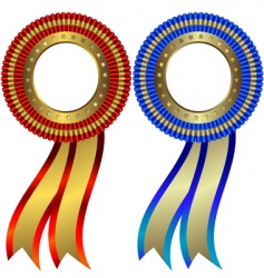 Set of gold and silver medals vector image