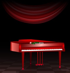 Red piano and dark room vector image