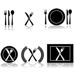 Restaurant and food icons vector image