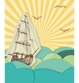 Retro sea background vector image