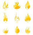 Glossy fire icons big vector image