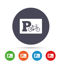 Parking sign icon bicycle parking symbol Parking sign icon bicycle parking symbol vector image