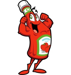 Healthy Ketchup Bottle vector image