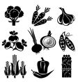 Vegetables icons vector image
