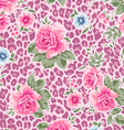 Classic roses over animal background vector image