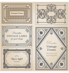 Vintage frames and design elements vector image